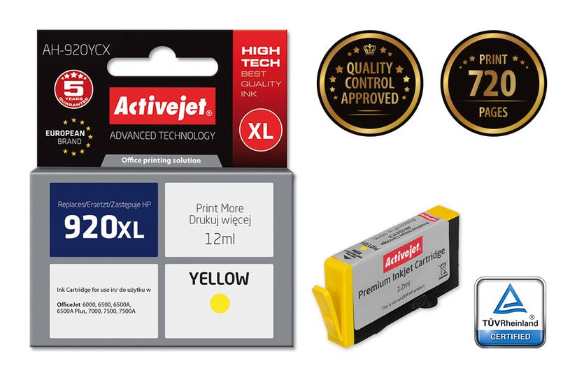 Activejet AH-920YCX Bl&aelig;k (erstatning HP 920XL CD974AE; Premium; 12 ml; gul)