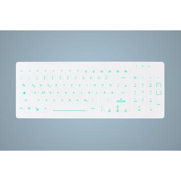 Active Key AK-CB7012F-U1-W - tangentbord - helt f&ouml;rseglad - QWERTZ - tysk - vit Inmatningsenhet