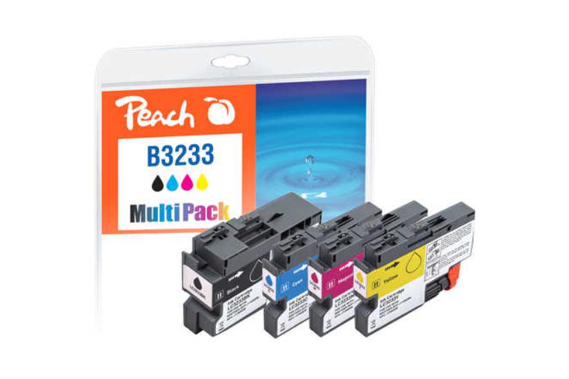 Peach LC-3233 bl&aelig;kpatron 4 stk Sort, Bl&aring;, Magenta, Gul
