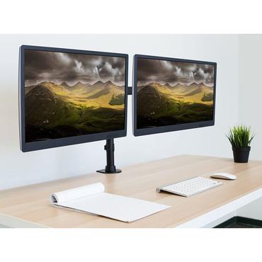 Techly ICA-LCD 382-D skærmbeslag og -stativer 68,6 cm (27") Skrivebord Sort
