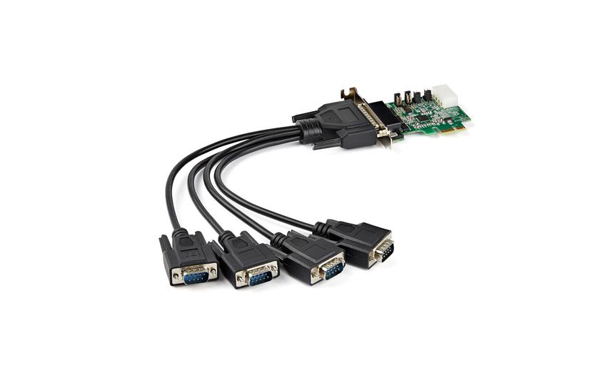 StarTech.com 4-portars PCI Express RS232-seriellt adapterkort - PCIe RS232-seriellt v&auml;rdstyrenhetskort - PCIe till seriell DB9 - 16950 UART - Expansionskort med l&aring;g profil - Windows/Linux - seriell adapter - PCIe - RS-232 x 4