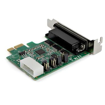 StarTech.com 4-portars PCI Express RS232-seriellt adapterkort - PCIe RS232-seriellt v&auml;rdstyrenhetskort - PCIe till seriell DB9 - 16950 UART - Expansionskort med l&aring;g profil - Windows/Linux - seriell adapter - PCIe - RS-232 x 4