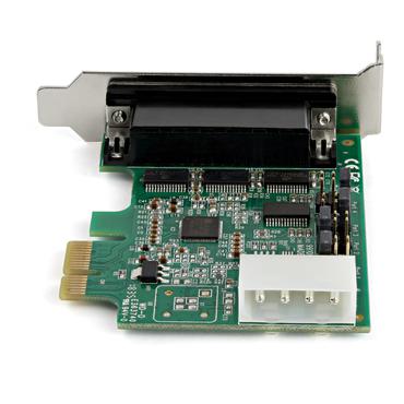 StarTech.com 4-portars PCI Express RS232-seriellt adapterkort - PCIe RS232-seriellt v&auml;rdstyrenhetskort - PCIe till seriell DB9 - 16950 UART - Expansionskort med l&aring;g profil - Windows/Linux - seriell adapter - PCIe - RS-232 x 4