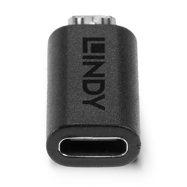 Lindy 41903 kabel k&oslash;nsskifter USB Type C USB Type Micro-B Sort