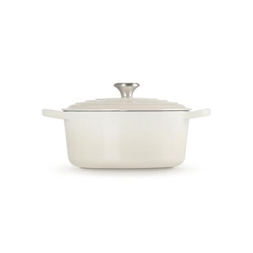 Le Creuset Signature Roaster round 26cm meringue (21177267164430)