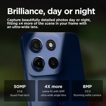 Motorola Moto G15 - havsbl&aring; - 4G peksk&auml;rmsmobil - 128 GB - GSM