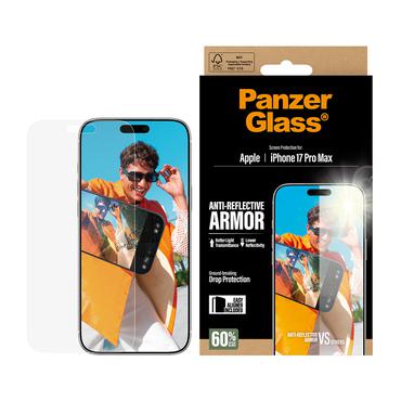 PanzerGlass &reg; Anti-Reflective Armor Sk&aelig;rmbeskyttelse iPhone 17 Pro Max m. EasyAligner