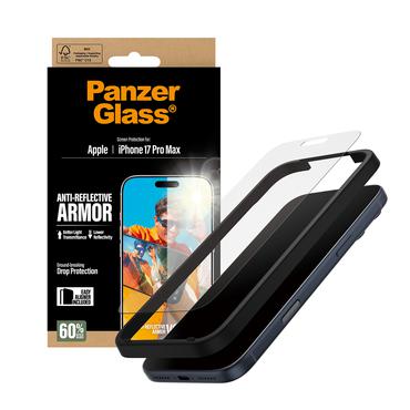 PanzerGlass &reg; Anti-Reflective Armor Sk&aelig;rmbeskyttelse iPhone 17 Pro Max m. EasyAligner