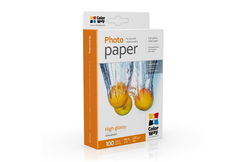 ColorWay - fotopapper - h&ouml;gblank - 100 ark - 100 x 150 mm - 230 g/m&sup2;