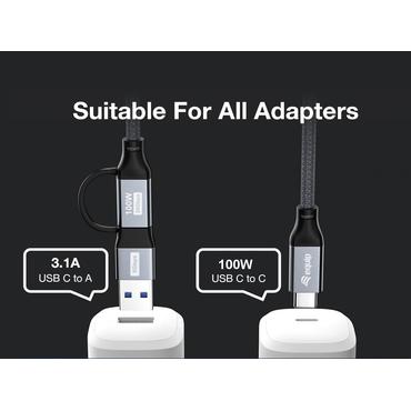 Equip 128432 USB-kabel USB 3.2 Gen 2x2 2 m USB A/USB C USB C Sort