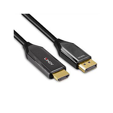 Lindy 3m Aktives DisplayPort an HDMI 8K60 Adapterkabel Verbindet Ger&auml;te mit DP-Ausgang mit einem 8K60Hz HDMI Display (40932)