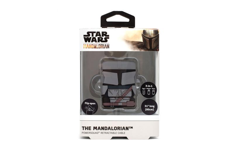 Thumbs Up PowerSquad The Mandalorian USB-kabel 0,6 m USB A USB C/Micro-USB B/Lightning Sort, Gr&aring;