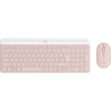 Logitech Slim Wireless Combo MK470 - sæt med mus og tastatur - QWERTZ - tysk - rose Indgangsudstyr