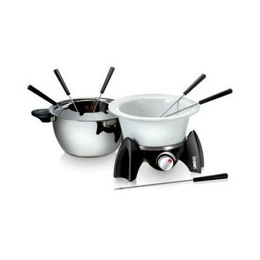 UNOLD FONDUE SET - fonduegryta - svart / rostfritt stål