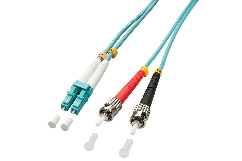Lindy 15m OM3 LC - ST Duplex InfiniBand og fiberoptisk kabel Turkis