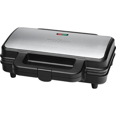 ProfiCook PC-ST 1092 - sandwichtoaster - rustfrit st&aring;l/sort