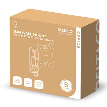 DELTACO monteringssats - Smal - f&ouml;r LCD-display - luta, sv&auml;nga, niv&aring;, VESA - svart