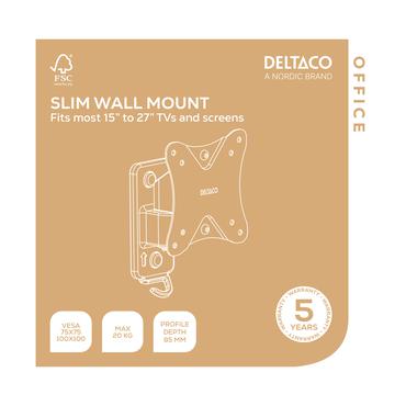 DELTACO monteringssats - Smal - f&ouml;r LCD-display - luta, sv&auml;nga, niv&aring;, VESA - svart