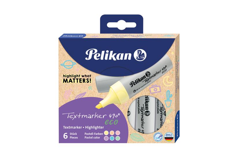 Pelikan Textmarker 490 eco speedmarker 6 stk Mejselspids Flerfarvet