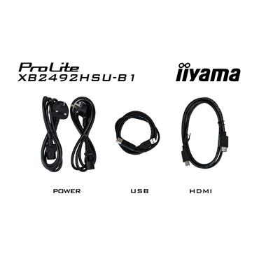iiyama ProLite XB2492HSU-B1 computersk&aelig;rm 61 cm (24") 1920 x 1080 pixel Fuld HD LED Sort