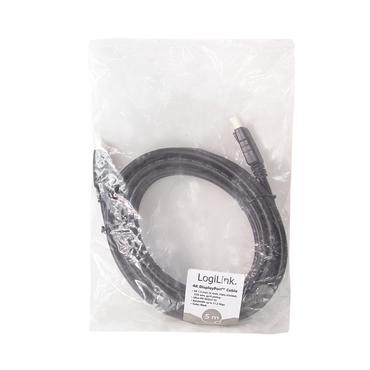 LogiLink CD0103 DisplayPort kabel 5 m Sort