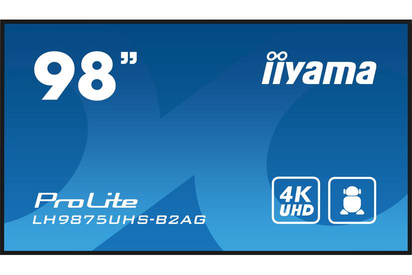 iiyama ProLite LH9875UHS-B2AG 98" Klass (97.5" visbar) LED-bakgrundsbelyst LCD-skärm - 4K - för digital skyltning