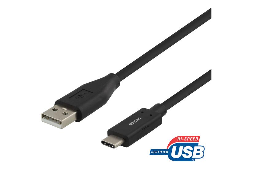 DELTACO USBC-1005M - USB typ C-kabel - 24 pin USB-C till USB - 1.5 m
