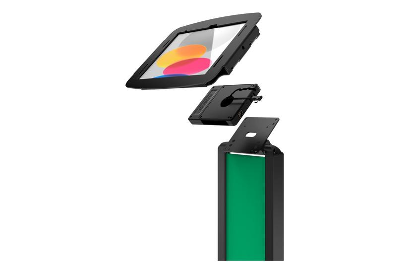 Compulocks iPad 10th-11th (A16) Gen Space Enclosure Brandable Floor Stand Plus Hub Black ställ - för surfplatta - varumärkesbar, plus hub - svart