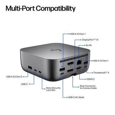 HP Thunderbolt Dock G6 - dockingstation - Thunderbolt 4 - HDMI, 2 x DP - 1GbE, 2.5GbE