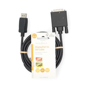 Nedis CCGL37200BK20 videokabel adapter 2 m DisplayPort DVI-D Sort