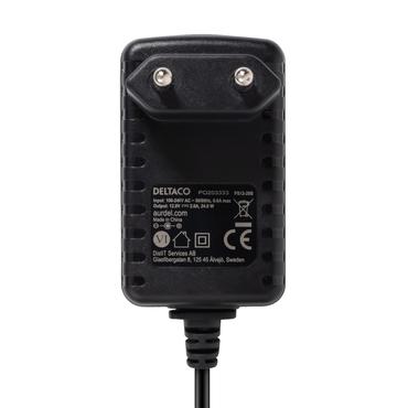 DELTACO - str&ouml;madapter - 12V DC, 2A - 24 Watt