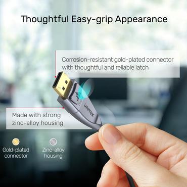 UNITEK C1617GY DisplayPort kabel 15 m Sort, S&oslash;lv