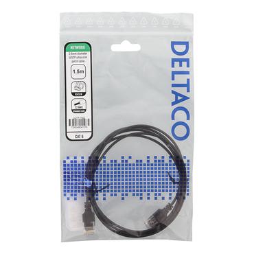 DELTACO patchkabel - 1.5 m - sort