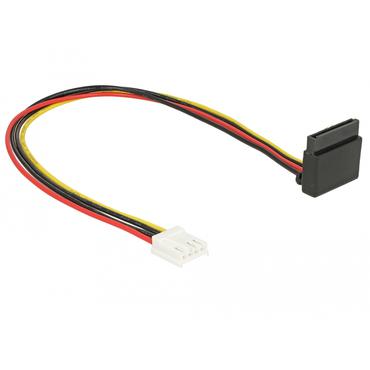 Delock Floppy 4 pin female > SATA 15 pin female metal - strømforsyningsadapter - 4-PIN mini-strømforsyningsforbinder til SATA strøm - 30 cm