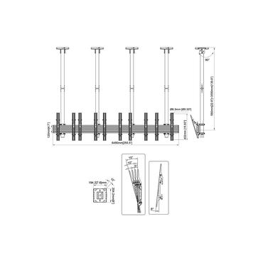 Multibrackets M Ceiling Mount Pro MBC5X1U monteringssats - en sida - för 5 LCD-bildskärmar - svart