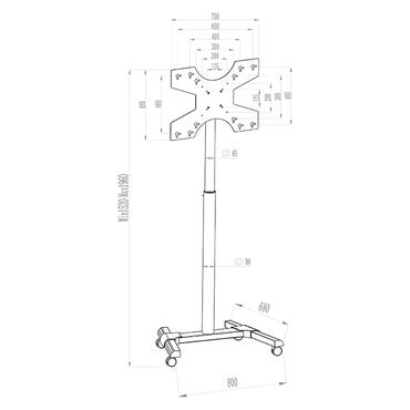 HAGOR X-Stand Mobile st&auml;ll - f&ouml;r LCD-display - svart