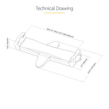 StarTech.com VESA Mount Adapter for Tablets 7.9 to 12.5in - Up to 2kg (4.4lb) - 75x75/100x100 VESA Patterns - Universal Anti-Theft Tablet VESA Mount Clamp - Secure Tablet Mount - Black monteringssæt - for tablet - sort