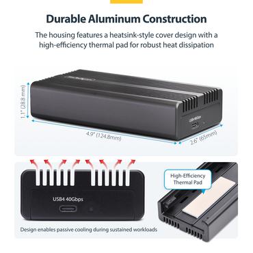 StarTech.com 1USB4-NVME-ENCLOSURE drevkabinet SSD kabinet Sort M.2