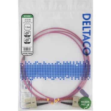 Deltaco SCSC-15-OM4 InfiniBand og fiberoptisk kabel 1,5 m 2x SC Lyser&oslash;d