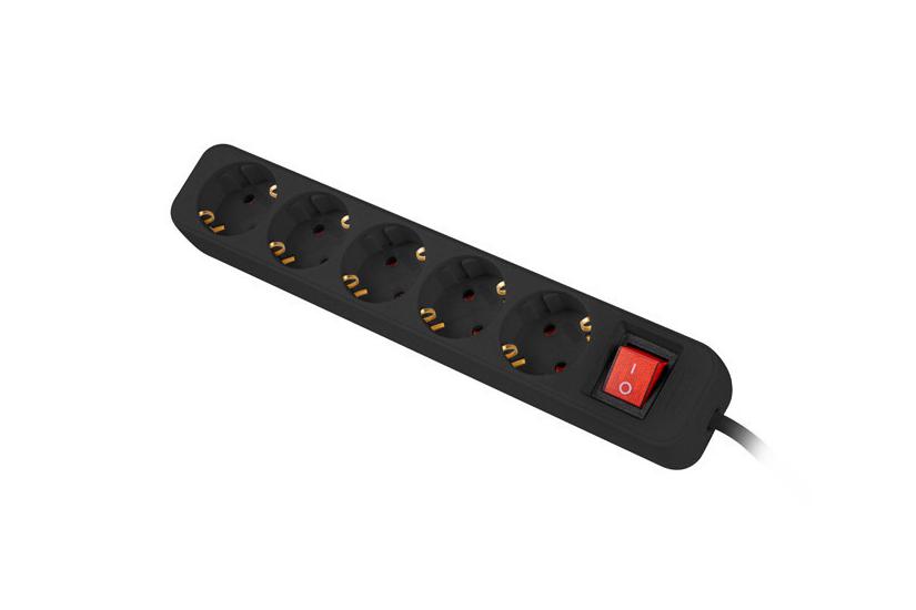 Lanberg PS1-05F-0300-BK - stikdåse - 2500 Watt