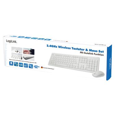 LogiLink ID0104W tastatur Mus inkluderet USB Tysk Hvid