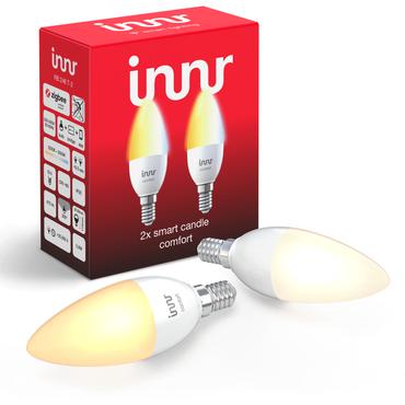 Innr Smart Comfort - LED-lyspære - form: stearinlys - E14 - 5.8 W - køligt dagslys/varmt hvidt lys - 2200-5000 K (pakke med 2)