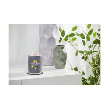 Yankee Candle Signature vokslys Cylinder Black tea (leaf), Citron Gr&aring; 1 stk