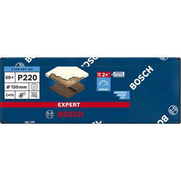 Bosch Expert C470 sanding sheet, 150mm, K220 multi-hole (50 pieces, for eccentric sanders)