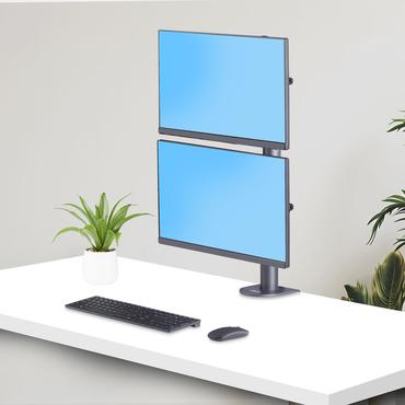 StarTech.com Desk Mount For 2x Vertically Stacked Monitors, Dual 49", TAA monteringssats - f&ouml;r 2 LCD-sk&auml;rmar / b&ouml;jda LCD-sk&auml;rmar - snabbkoppling - svart - TAA-kompatibel