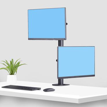 StarTech.com Desk Mount For 2x Vertically Stacked Monitors, Dual 49", TAA monteringssats - f&ouml;r 2 LCD-sk&auml;rmar / b&ouml;jda LCD-sk&auml;rmar - snabbkoppling - svart - TAA-kompatibel