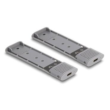 Delock - lagringspakning - external, dual combo, toolfree - M.2 Card (PCIe NVMe & SATA) - USB-C 3.2 (Gen 2x1)