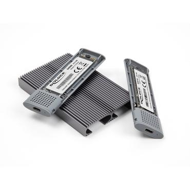 Delock - lagringspakning - external, dual combo, toolfree - M.2 Card (PCIe NVMe & SATA) - USB-C 3.2 (Gen 2x1)
