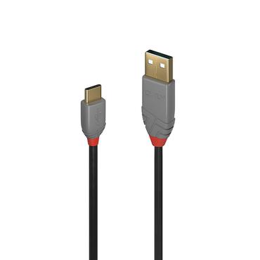 Lindy 36887 USB-kabel USB 2.0 2 m USB A USB C Sort, Gr&aring;