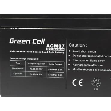 Green Cell - UPS-batteri - Bly-syra - 12 Ah